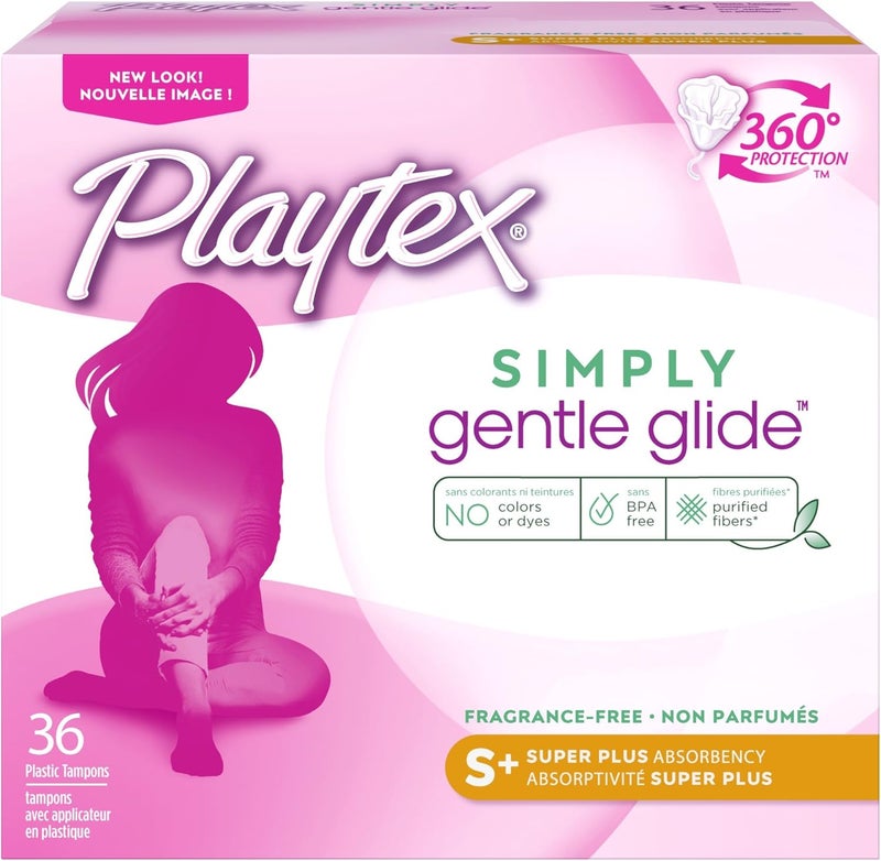 playtex Playtex Simply Gentle Glide Tampons, Super Plus Absorbency, Fragrance-Free - 36ct 