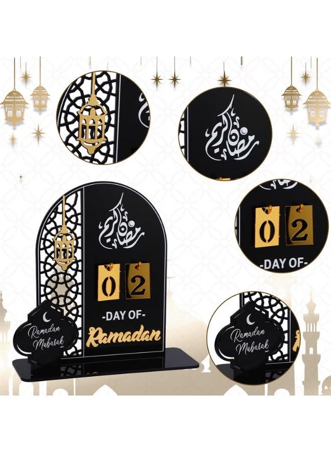 أف بي سي FPC رمضان القدم التقويم، الاكريليك عيد مبارك DIY العد التنازلي التقويمات للديكور، 30 يوما حتى عيد، هدية رمضان للأطفال حفلة المنزل رمضان الزينة - Image 4