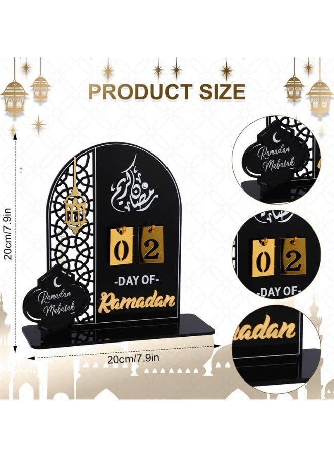أف بي سي FPC رمضان القدم التقويم، الاكريليك عيد مبارك DIY العد التنازلي التقويمات للديكور، 30 يوما حتى عيد، هدية رمضان للأطفال حفلة المنزل رمضان الزينة - Image 2