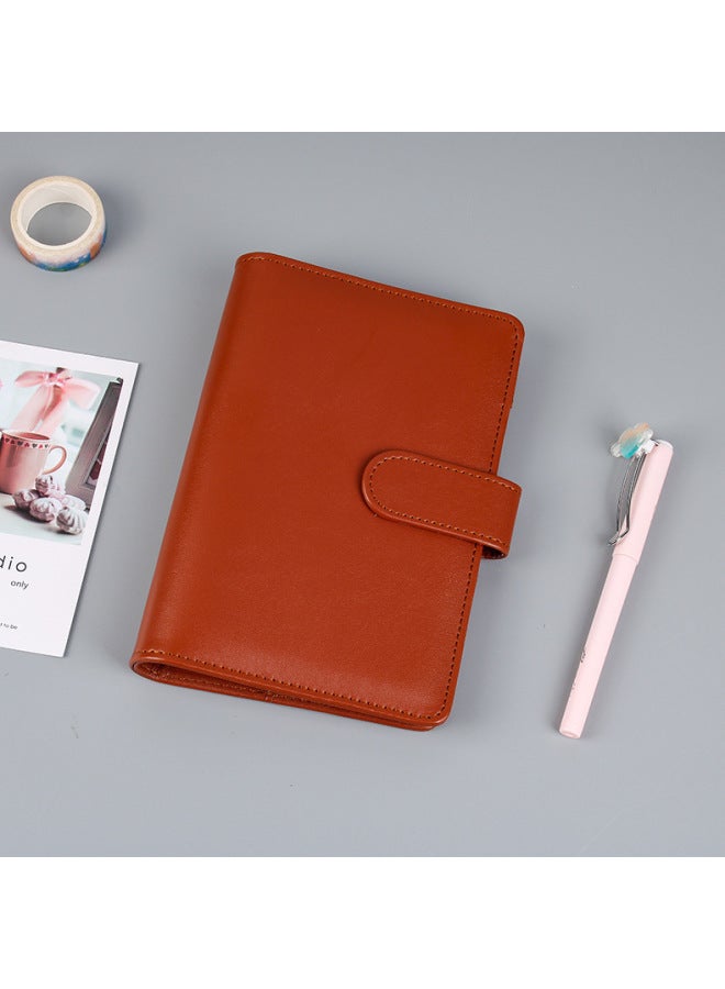 Dimension Stationery Korea Girl's Heart Macaron Loose-leaf Notebook Pu Hand Account Book Notebook Hand Account Book Travel Book - Image 1