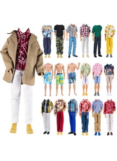 10-Item Trench Coat Pack = 5 Sets Fashion Casual Wear Clothes Outfit +5 Pairs Shoes For Boy Doll Random Style (Khaki Long Jacket Overcoat + Casual Wear Clothes +Swim Trunks) - pzsku/ZB4799D5B64BE1BCA777DZ/45/_/1732775729/1cd14718-ef37-4b38-851b-647bbdaedc6d