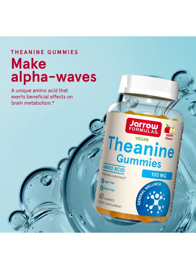 jarrow formulas - Theanine Gummies 100 Mg 60 Apple Gummies Neurologically Active Amino Acid Found In Green Tea Promotes Relaxation  Calmness Sugar Free 60 Servings - Image 1