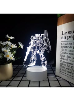 Robot Mobile Soldier Gundam Nightlight Bedroom Atmosphere Light Desktop Ornaments Cold Door Gizmos Birthday Gift-Color:Monochrome Warm White Light Without Switch Usb Socket-Specification:Z Gundam