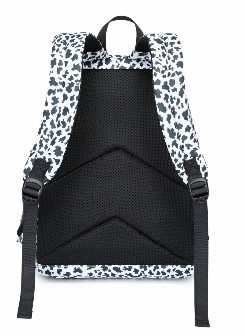 Loquat Leopard Print Casual Backpack Large Capacity Space School Bag Black  - Image 3