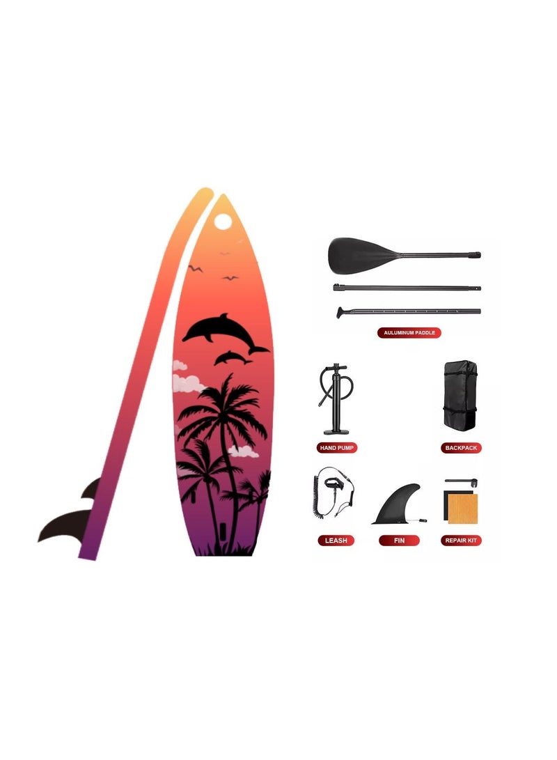 Premium Inflatable Stand Up Paddle Board (6 Inches Thick) with SUP Accessories | Wide Stance Bottom Fin for Paddling Surf Control Non-Slip Deck | Youth & Adult Standing Boat - Image 1