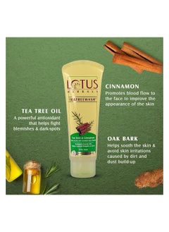 Lotus LotUS Herbals Teatreewash Tea Tree & Cinnamon Antiacne Oil Control Face Wash, White, 120 G  - Image 4