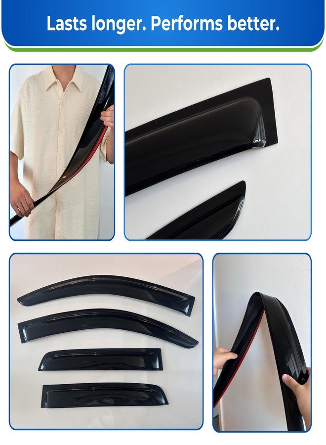 KPY Window Visor Compatible with Mazda CX-30 2020-2025 (CX30), 4PC Rain Guard Side Window Vent Deflectors Tape-On Style, 2020 2021 2022 2023 2024 2025 - Image 4