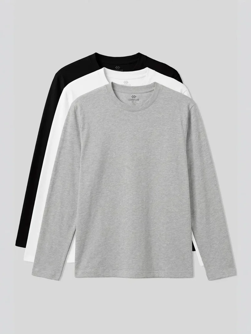تومي لايف TOMMY Men's 3-Piece Cotton Jersey Coord Set