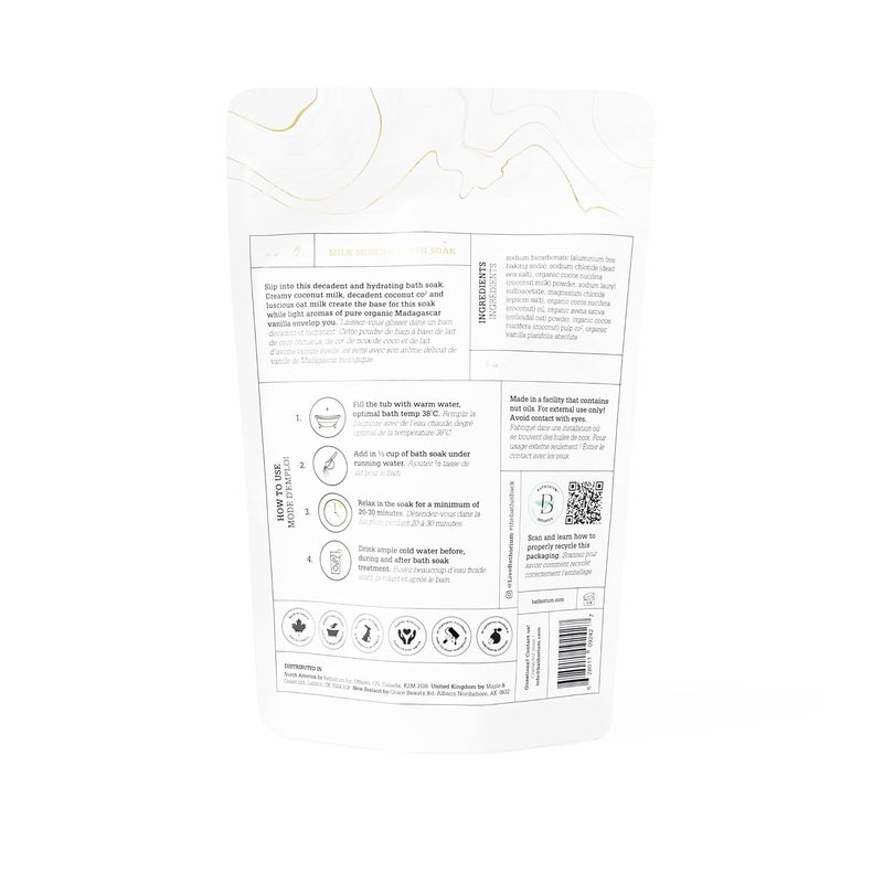 Bathorium Milk Mineral Bath Soak Made with Coconut Dead Sea Salt Vanilla Bean CO2 Ideal for Hydration pH Balanced Coconut Scented Bath Soak for Women Approximately 5 Baths 23 oz - Image 3