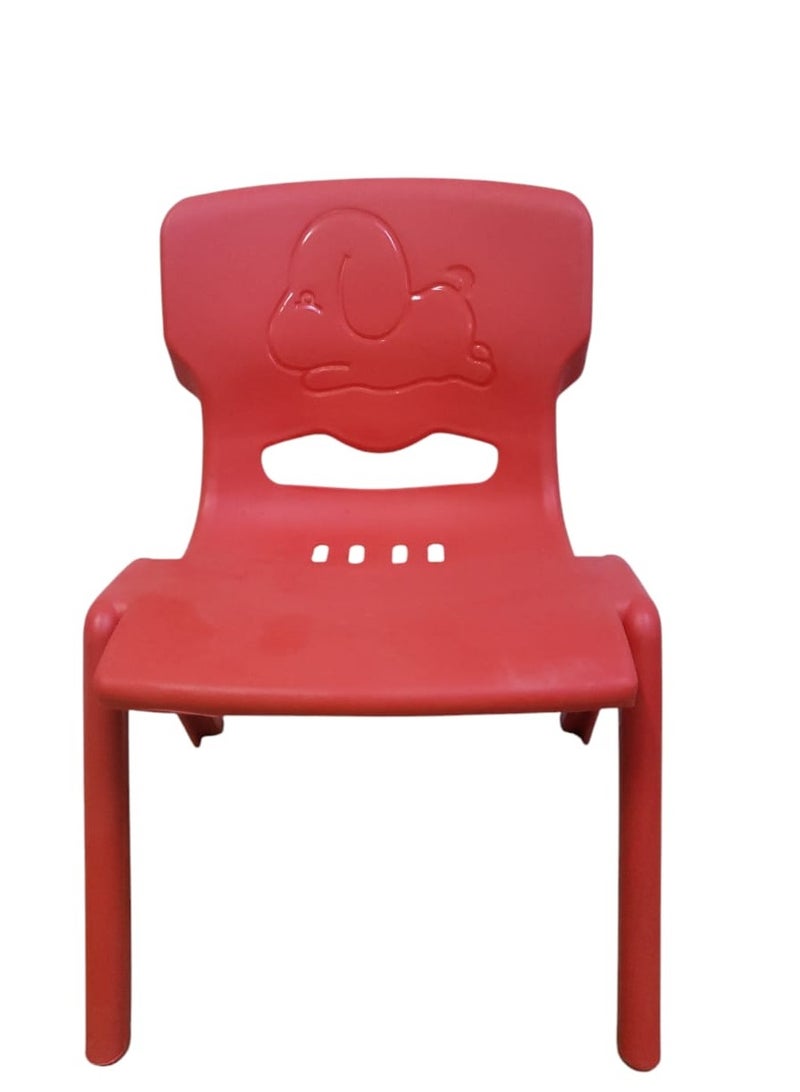 Red sturdy plastic stacking chair - Image 1