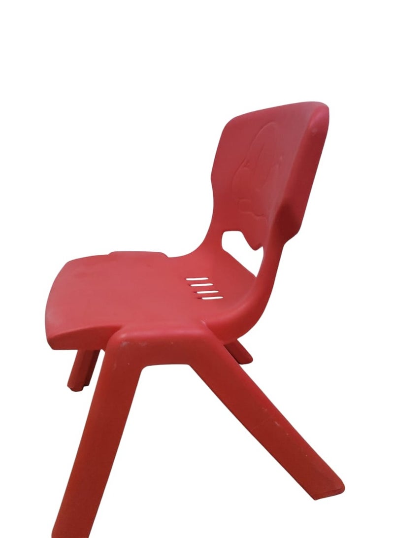 Red sturdy plastic stacking chair - Image 2