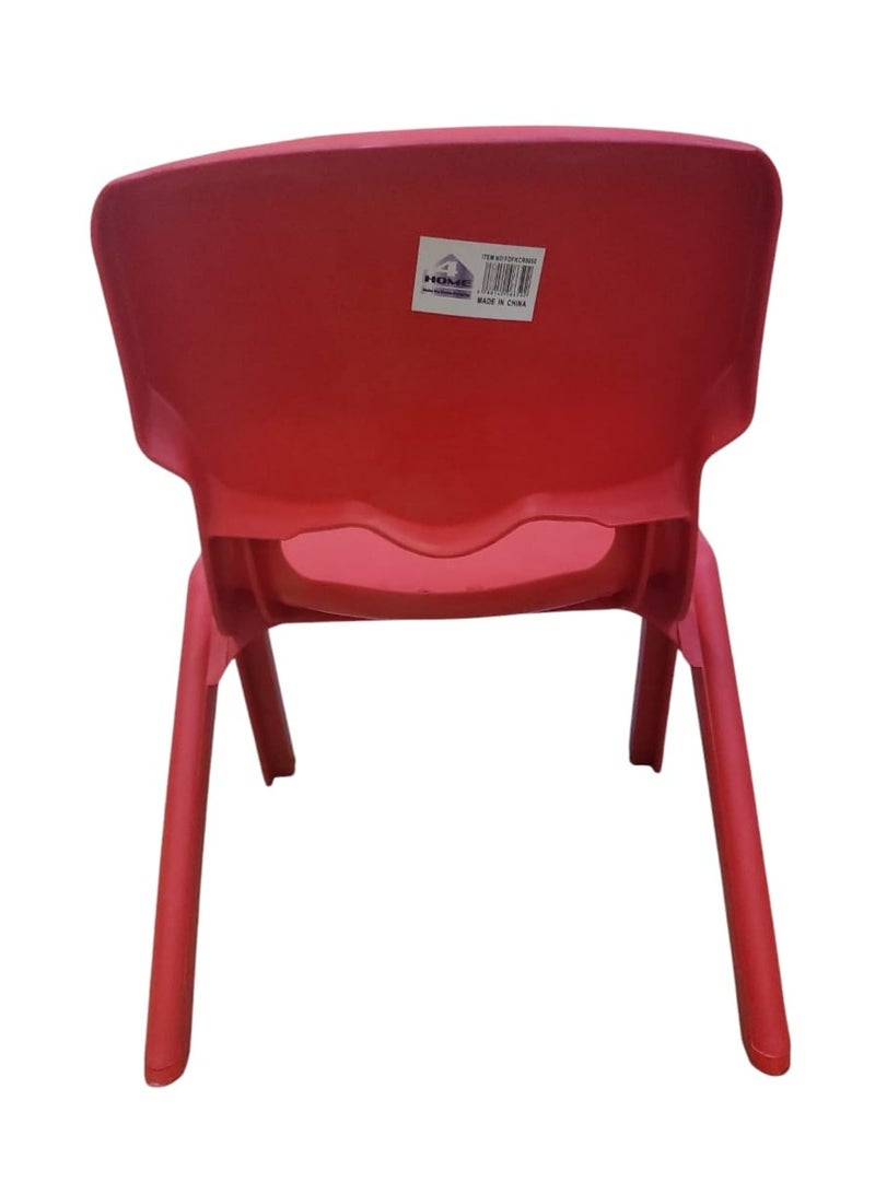Red sturdy plastic stacking chair - Image 3