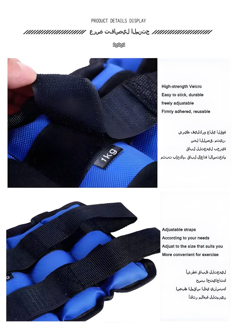 بيج ماكس كيس وزن رملي من قطعتين للذراعين والقدمين، وزن إجمالي 2 كجم (1 كجم لكل قطعة) - Image 5