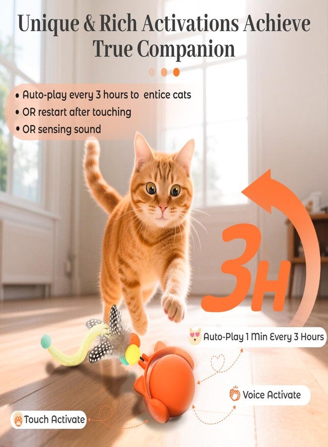 ORSDA Cat Toys for Indoor Cats, New Intelligent Voice Timing Touch Control Cats Ball, Simulate Mouse Sound Kitten Toy, Automatic Interactive Moving Cat Toy for All Ages - Image 2