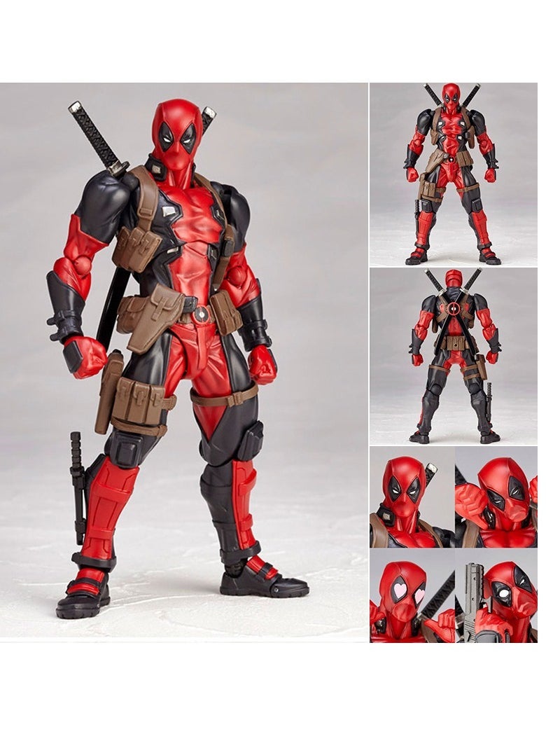 Yamaguchi type, Deadpool, movable joints, exchangeable face boxed figure model ornament, suitable for giving fans and friends birthday gifts (16cm) - Image 1