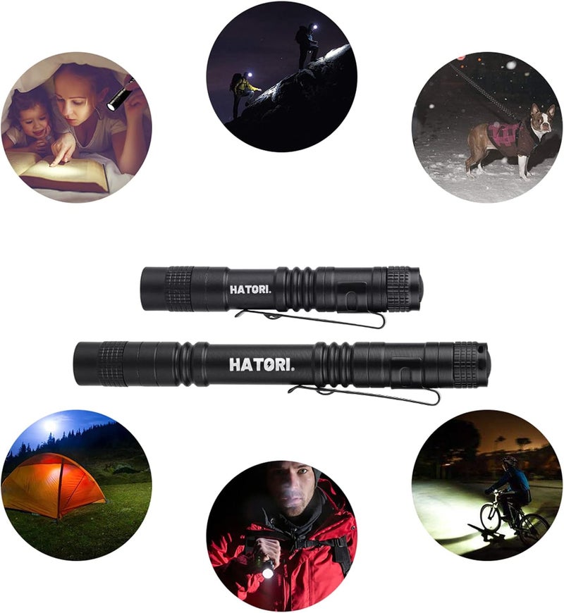 Hatori LED Mini Flashlight, Bright Small Handheld Pocket Flashlights Tactical High Lumens Pen Light for Camping, Outdoor, Emergency, 1 Pack(3.55Inch) - Image 5