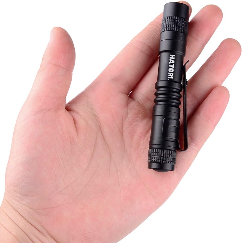 Hatori LED Mini Flashlight, Bright Small Handheld Pocket Flashlights Tactical High Lumens Pen Light for Camping, Outdoor, Emergency, 1 Pack(3.55Inch) - Image 1