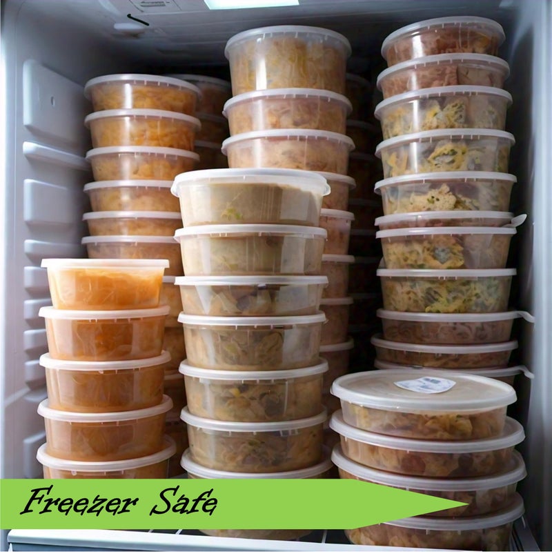 Mr. Miracle Mr Miracle Deli Containers with Lids - 24 Pack of 16 oz Clear Airtight Reusable Plastic Food and Multi-Purpose Containers - Microwave, Freezer, and Dishwasher Safe - Image 4