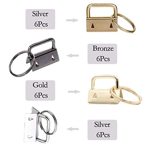 SETROVIC Key Fob Hardware Keychain Hardware Set Includes 1" 4 Color Keychain Hardware with Key Rings 24 pcs and Key Fob Glass Running Pliers - Image 3