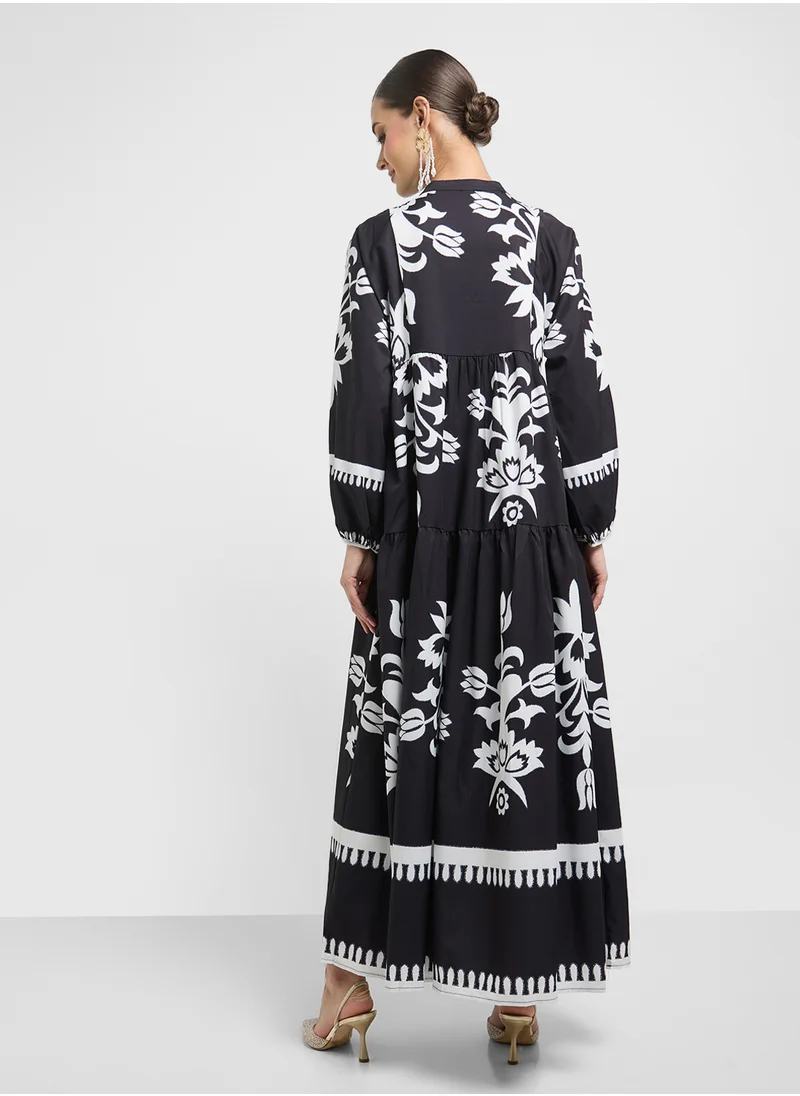 خزانة Monochrome Print Dress