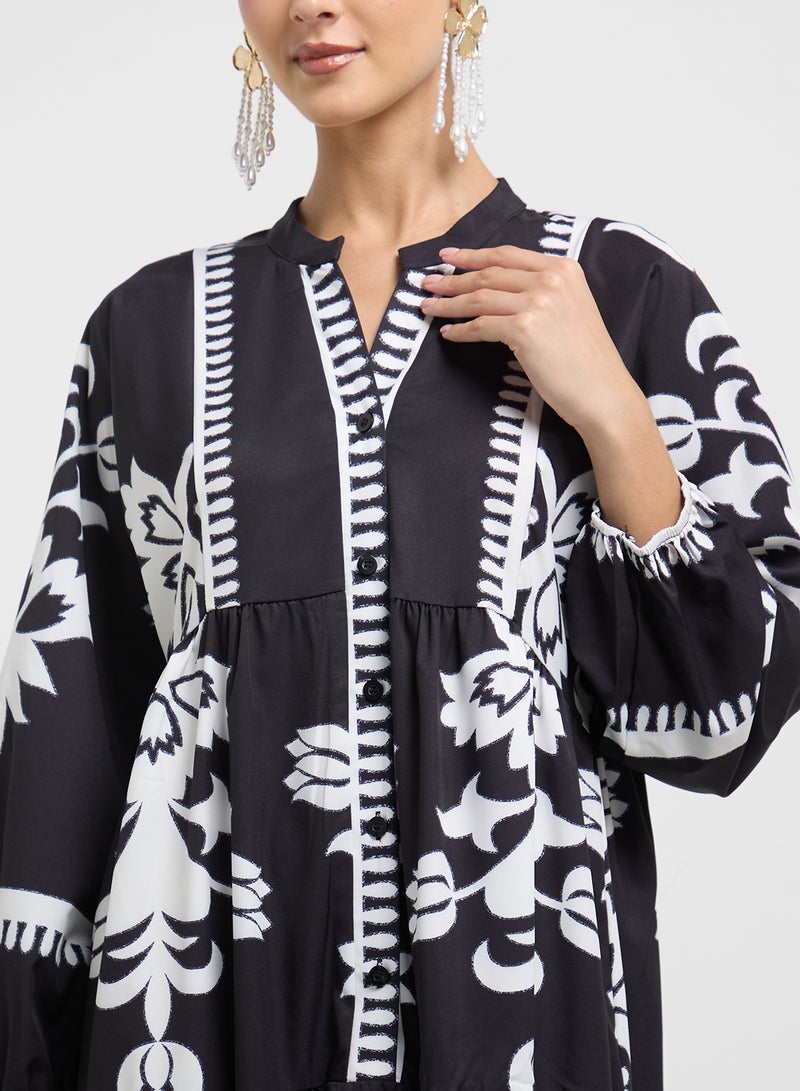 خزانة فستان ماكسي بطبعة زهور - Image 3