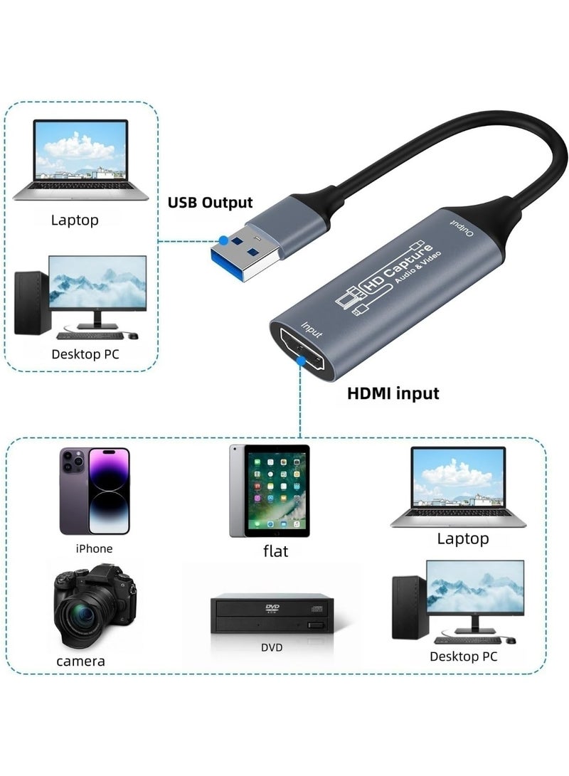 VKL بطاقة التقاط الفيديو، بطاقة التقاط HDMI إلى USB للبث، جهاز التقاط فيديو بدقة 1080P 60fps لتسجيل الألعاب، متوافق مع ويندوز، كويست 3، سويتش، OBS، PS4/PS5 - Image 3