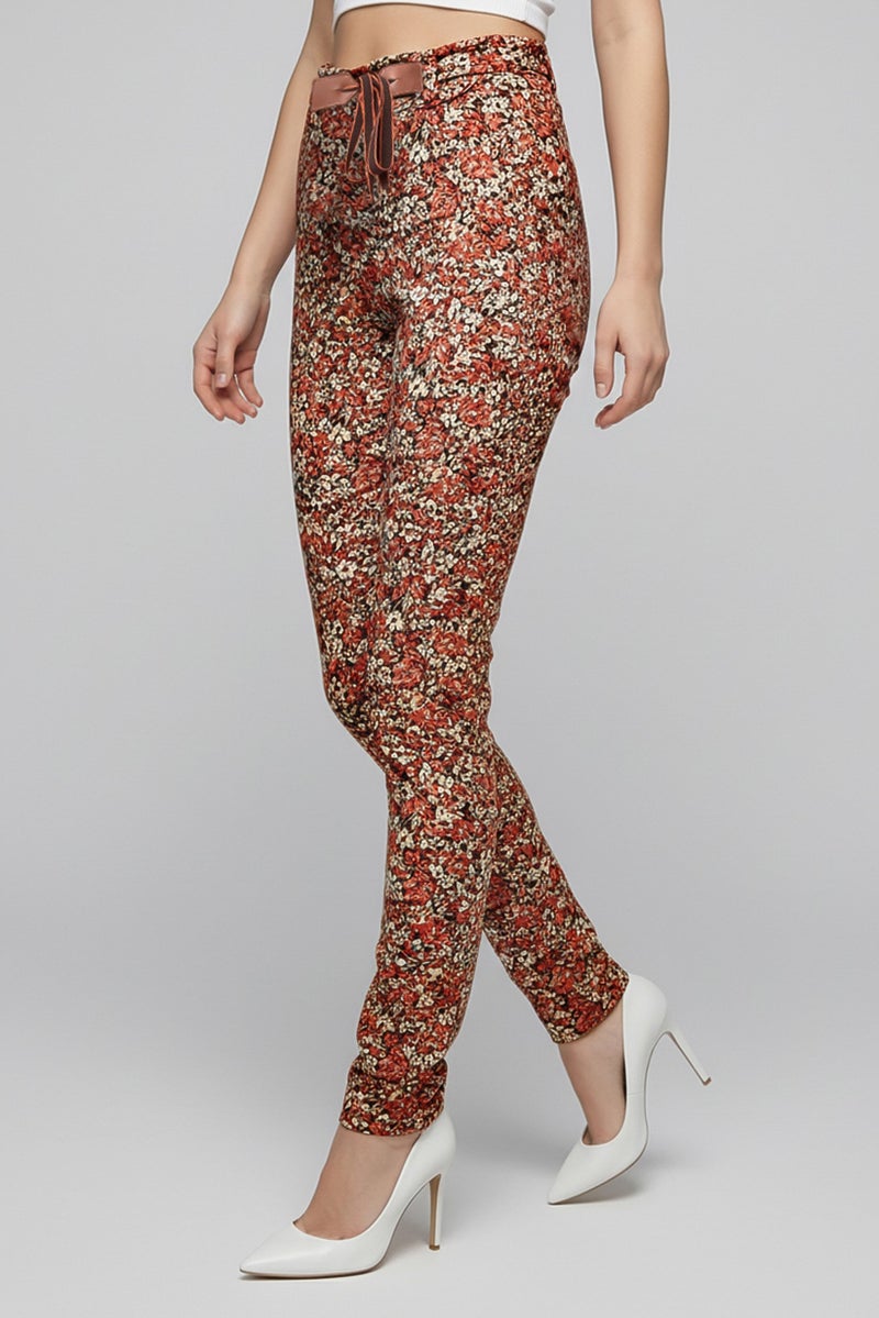 Harmont & Blaine Women Regular Fir Floral Print Straight Leg Pants, Multicolor - Image 4