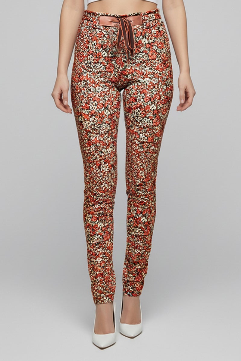 Harmont & Blaine Women Regular Fir Floral Print Straight Leg Pants, Multicolor - Image 1