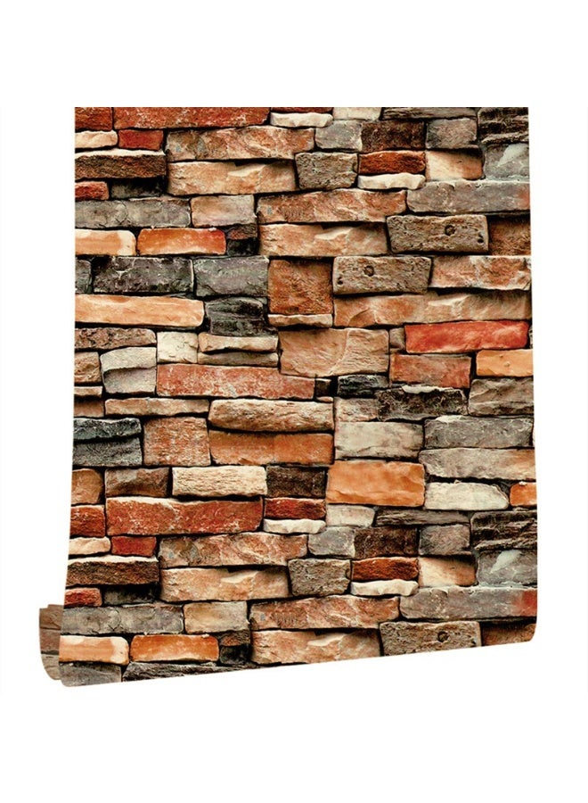 Anna Retro Decorative Brick Wall Background PVC Self-Adhesive Wallpaper - Image 1