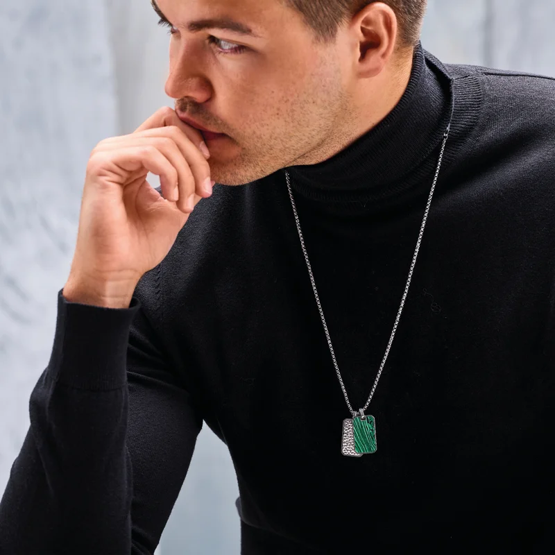 CERRUTI 1881 Monogram Silver Necklace For Men