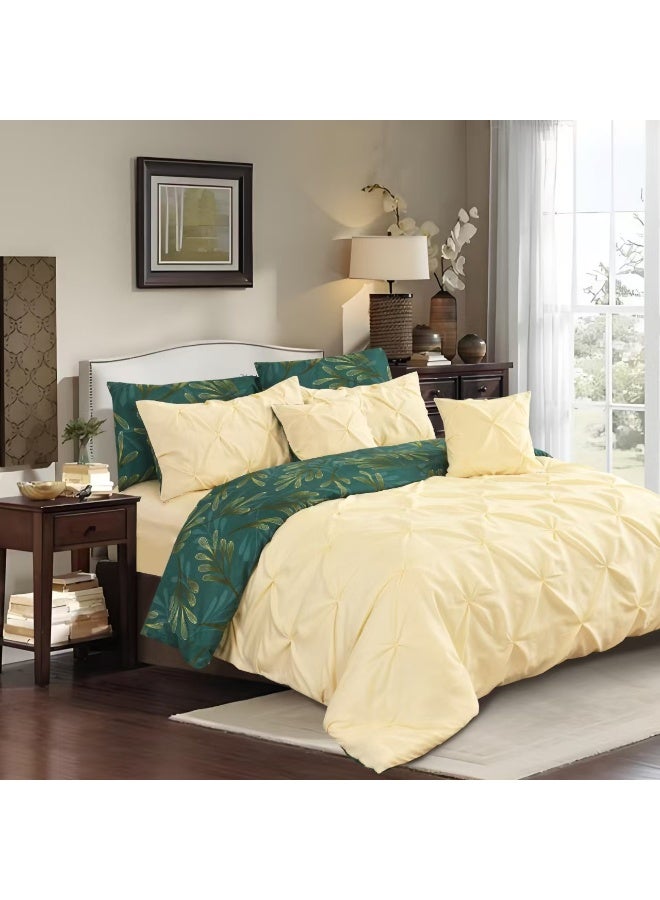 ELEGA DECOR Bedding Comforter Set 10-Piece Digital Print Quilted | King Size 240x260 cm | Soft Microfiber Fabric | Stylish & Cozy Bed Set - Image 1