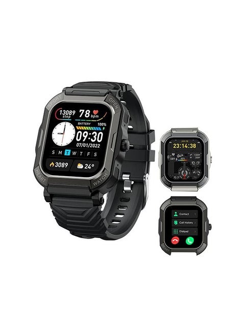 Smart Watches for Men with Bluetooth Call (Answer/Make Call),New Fitness Tracker, Ip68 Waterproof Military Smart Watches with Heart Rate, Blood Oxygen and Sleep Monitor (Black)