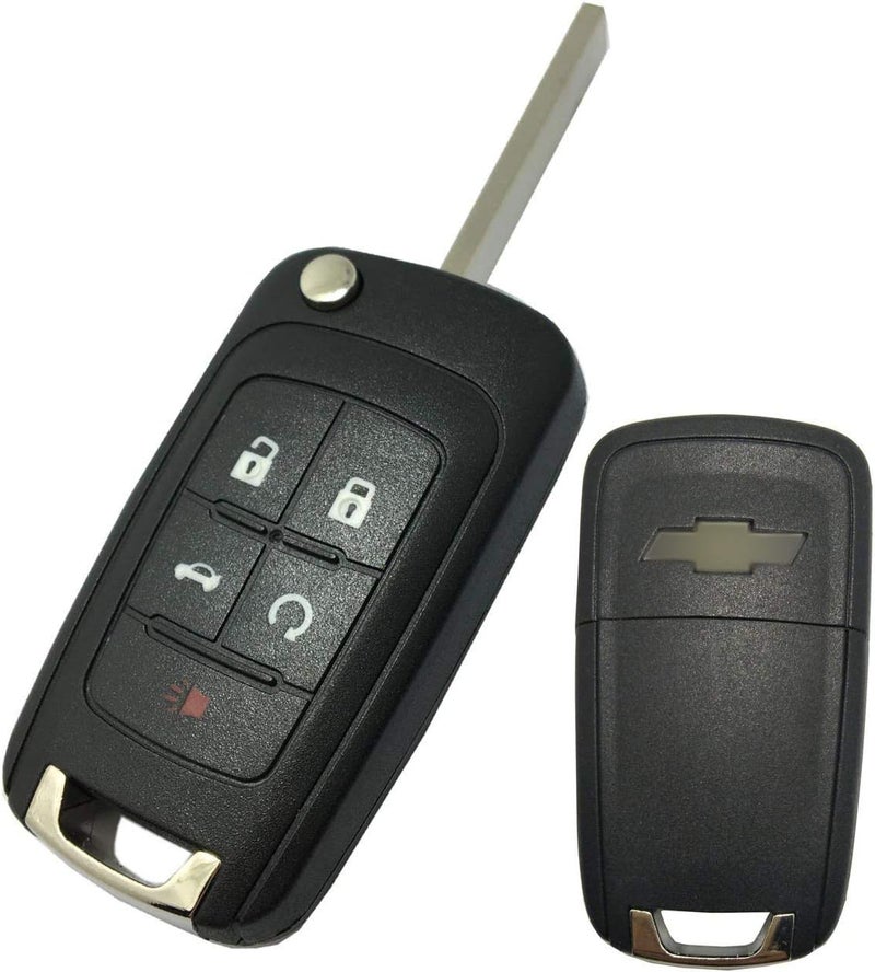 Rubik 5 Buttons Replacement Entry Keyless Remote Control Key Fob Shell Case Fit For GMC Chevrolet Camaro Cruze Equinox Malibu Flip Replacement Key Fob Cover - Image 1