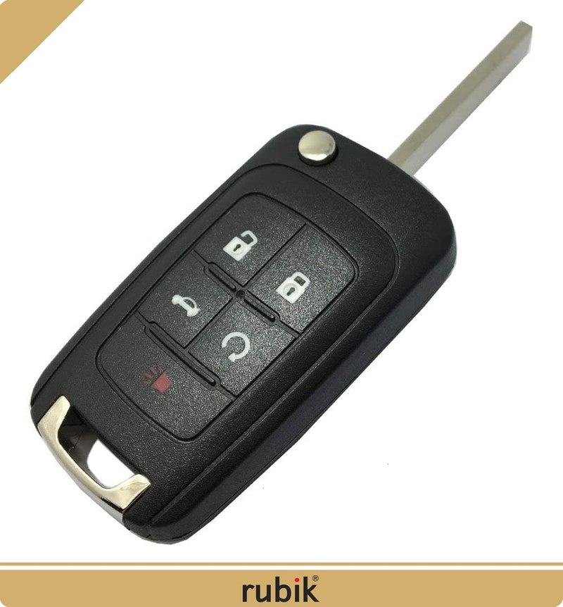 Rubik 5 Buttons Replacement Entry Keyless Remote Control Key Fob Shell Case Fit For GMC Chevrolet Camaro Cruze Equinox Malibu Flip Replacement Key Fob Cover - Image 2