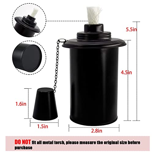 Nonley 12oz Torch Replacement Canisters - 4 Pack Bamboo Torch Fuel Canister Torches Cans With Wicks and Covers, Refillable Metal Tabletop Lantern For Garden, Patio, Luau Party - Image 2