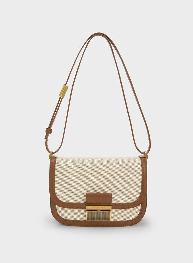 Charles & Keith Charlot Canvas Crossbody Bag - Image 1