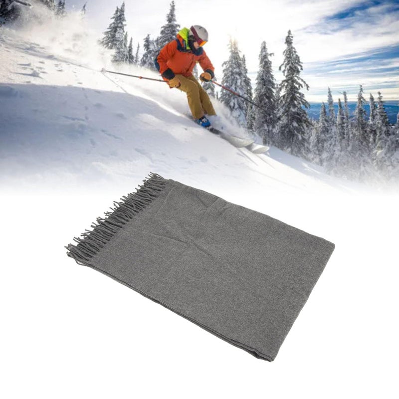 Heated Scarf with 3 Temperature Settings Zipper Pocket Fleece Neck Gaiter for Indoor Outdoor Gray - Image 3