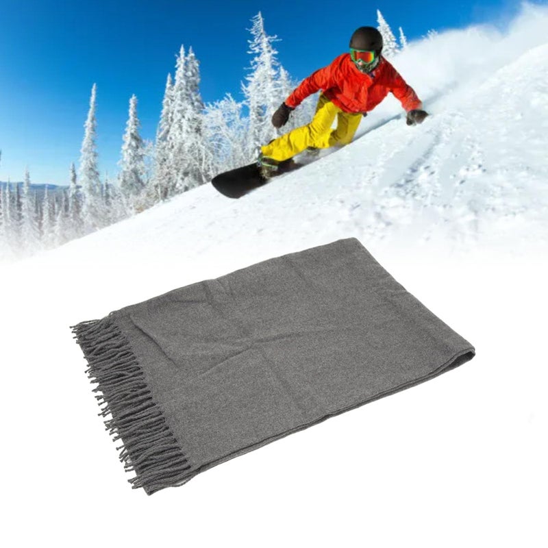 Heated Scarf with 3 Temperature Settings Zipper Pocket Fleece Neck Gaiter for Indoor Outdoor Gray - Image 4