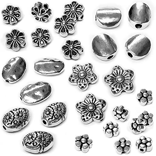 Heather's CF Tibetan Silver Spacer Beads - 240pcs Set for Adults' Jewelry Making - Flat, Small Seed Beads for Necklaces, Earrings & Bracelets - Image 1