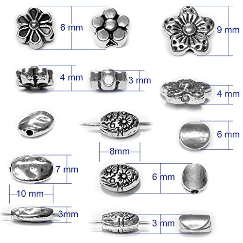 Heather's CF Tibetan Silver Spacer Beads - 240pcs Set for Adults' Jewelry Making - Flat, Small Seed Beads for Necklaces, Earrings & Bracelets - Image 2