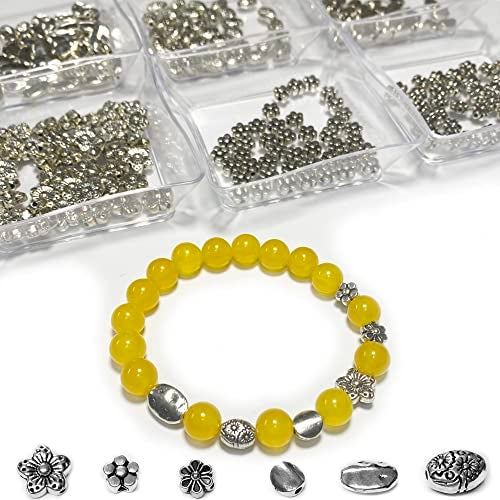 Heather's CF Tibetan Silver Spacer Beads - 240pcs Set for Adults' Jewelry Making - Flat, Small Seed Beads for Necklaces, Earrings & Bracelets - Image 5