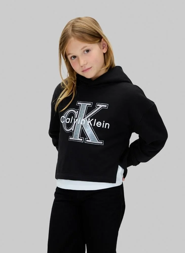 Calvin Klein Jeans  Youth Graphic Pullover Hoodie for Women | Best Price UAE