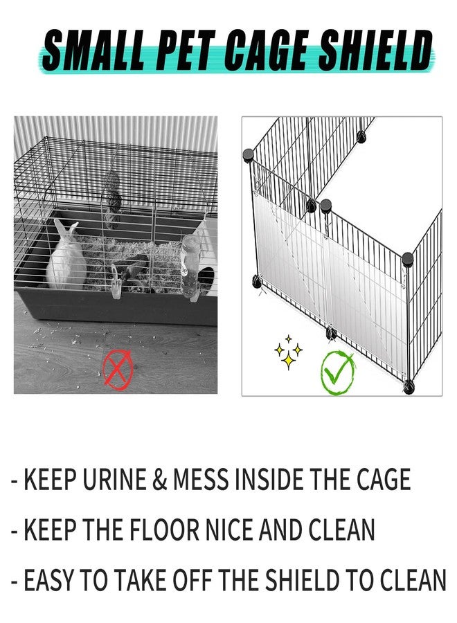Oncpcare 24 Pack Rabbit Splash Guard, 10'' x 8.2'' Pet Plastic Pee Shields Liner Protection Clear Edge Liner Guinea Pig Side Lining Small Animal Cage Accessories - Image 3