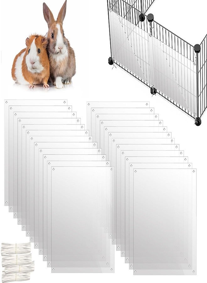 Oncpcare 24 Pack Rabbit Splash Guard, 10'' x 8.2'' Pet Plastic Pee Shields Liner Protection Clear Edge Liner Guinea Pig Side Lining Small Animal Cage Accessories - Image 1