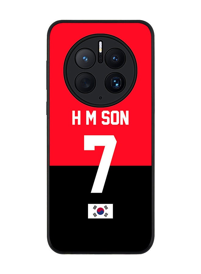 Stylizedd Rugged Black edge case for Huawei Mate 50 Pro Slim fit Soft Case Flexible Rubber Edges Anti Drop TPU Gel Thin Cover - Football Team - South Korea Player Name - H M Son - Image 1