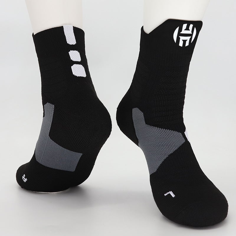 Kids High-Top Basketball Socks Elite Cotton HARDON RED  - Image 3