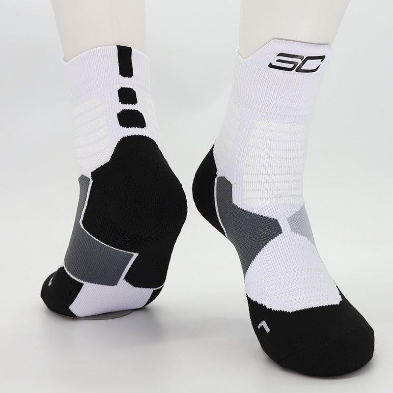 Kids High-Top Basketball Socks Elite Cotton HARDON RED  - Image 5
