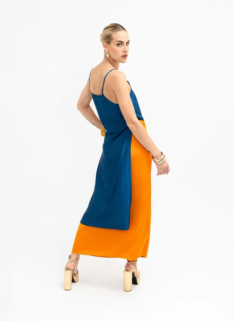 جانارا جونز Orange Satin Evelyn Skirt