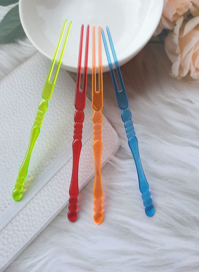 Honkenda 400PCS Disposable Plastic Cocktail Picks Fruit Forks, Mini Cake Forks Sticks Party Supplies, Tasting Appetizer Plates Picks Dessert Forks (Multicolor) - Image 5