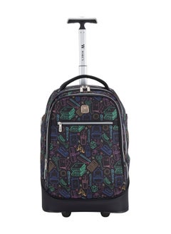 Wires 3 Piece Kids School Trolley Bag laptop compartment 2 Wheels With Lunch bag & Pencil Case  - Image 4